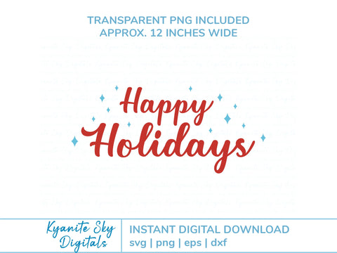 Happy Holidays retro sparkle Christmas SVG cut file SVG Kyanite Sky Digitals 