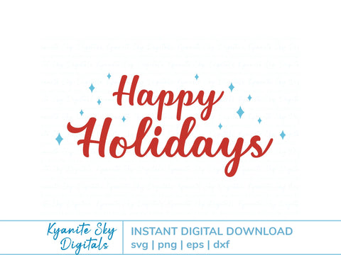 Happy Holidays retro sparkle Christmas SVG cut file SVG Kyanite Sky Digitals 