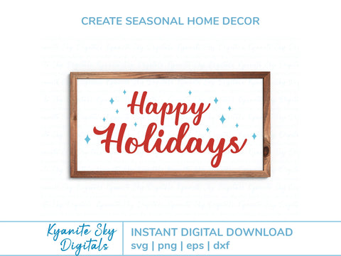 Happy Holidays retro sparkle Christmas SVG cut file SVG Kyanite Sky Digitals 