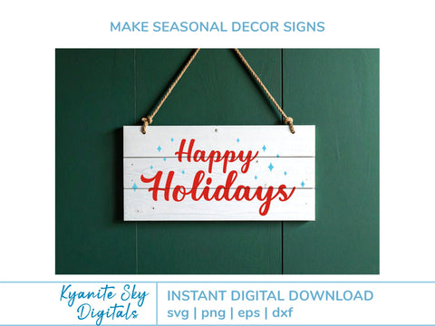 Happy Holidays retro sparkle Christmas SVG cut file SVG Kyanite Sky Digitals 