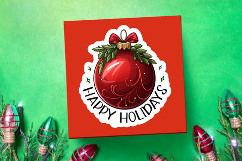 Happy holidays Sticker Design Sublimation Regulrcrative 