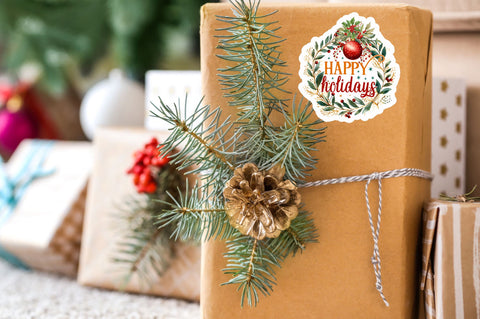 Happy holidays Sticker Design Sublimation Regulrcrative 