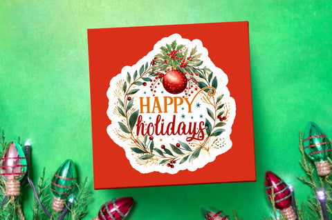 Happy holidays Sticker Design Sublimation Regulrcrative 