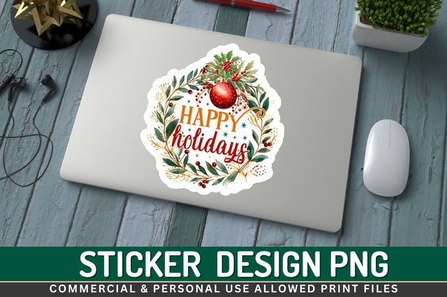 Happy holidays Sticker Design Sublimation Regulrcrative 