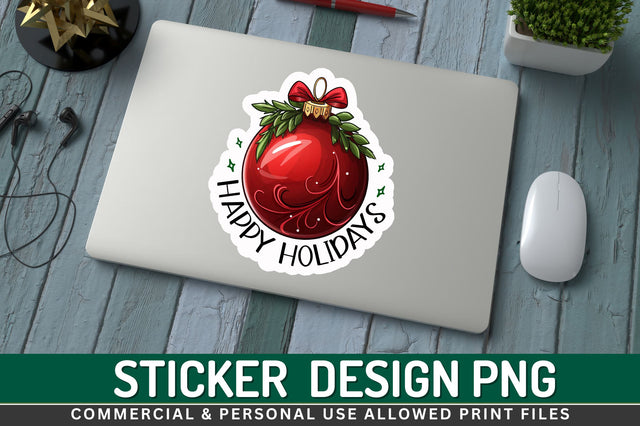 Happy holidays Sticker Design Sublimation Regulrcrative 
