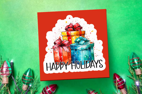 Happy holidays Sticker Design Sublimation Regulrcrative 