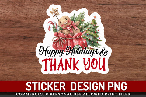 Happy holidays & Stickers Design Sublimation Regulrcrative 