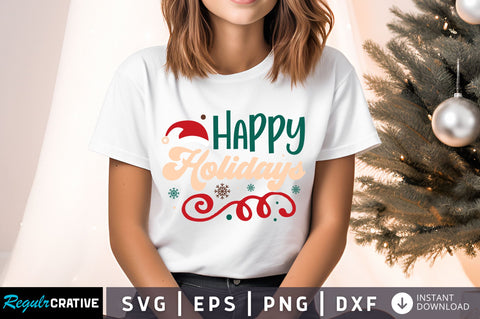 Happy holidays Svg Design SVG Regulrcrative 