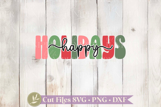 Happy Holidays SVG, Retro Christmas SVG SVG LilleJuniper 