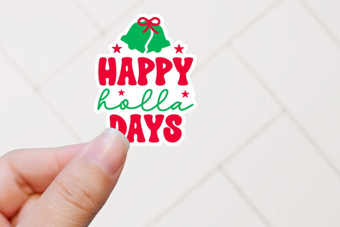 Happy Holla Days | Funny Christmas Stickers Sublimation CraftLabSVG 