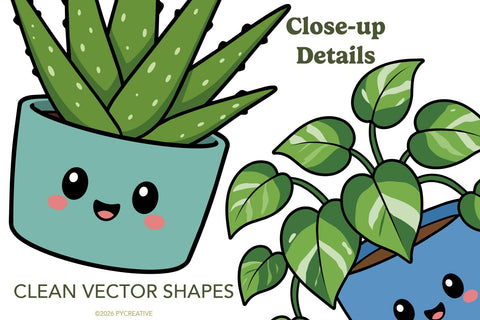 Happy Houseplants Clipart SVG PNG SVG Patty Young Creative 