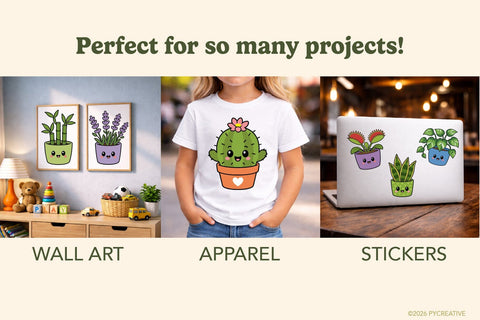 Happy Houseplants Clipart SVG PNG SVG Patty Young Creative 