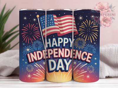 Happy Independence Day 20oz Tumbler, USA Flag Wrap, Sublimation Gift, Patriotic Mug, 20oz Tumbler Design, Happy Independence Day Quote, American Pride Theme Sublimation Li Zamperini 