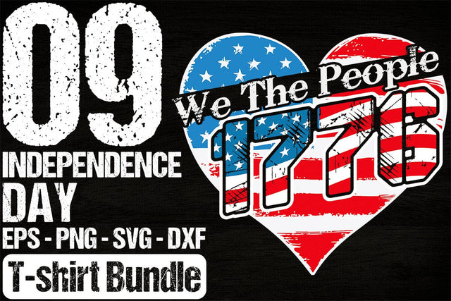 Happy Independence Day T-shirt Design Bundle, 4th Of July SVG Creativeart88 