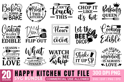 Happy Kitchen SVG Cut File Bundle SVG Designangry 