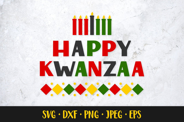 Happy Kwanzaa SVG. African American Christmas card SVG LaBelezoka 