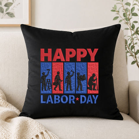 Happy Labor Day Machine Embroidery Design – Worker Silhouette Patriotic Labor Day Embroidery Embroidery/Applique DESIGNS PatternFeed8 