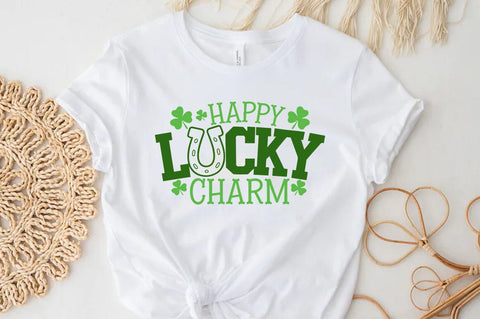 Happy Lucky Charm St patrick's Day Quote SVG Tshirt Design, Irish svg SVG FiveStarCrafting 