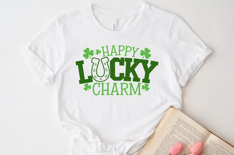 Happy Lucky Charm St patrick's Day Quote SVG Tshirt Design, Irish svg SVG FiveStarCrafting 
