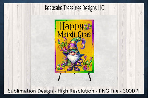 Happy Mardi Gras Garden Flag, Sublimation PNG Design, Mardi Gras Celebration, Digital Download, PNG Printable Sublimation Keepsake Treasures Designs LLC. 