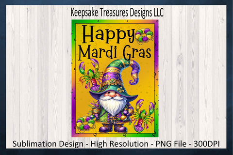 Happy Mardi Gras Garden Flag, Sublimation PNG Design, Mardi Gras Celebration, Digital Download, PNG Printable Sublimation Keepsake Treasures Designs LLC. 