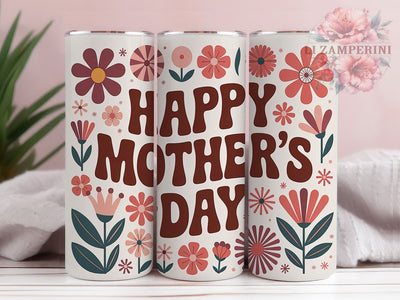 Happy Mother’s Day 20oz Tumbler, Floral Mom Design, Happy Mother’s Day, Sublimation Wrap, 20oz Tumbler, Mom Life Keepsake, Flower Pattern Sublimation Li Zamperini 