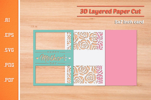 Happy Mothers Day - 3D Layered Paper Cut SVG SVG Slim Studio 