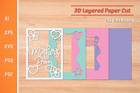 Happy Mothers Day - 3D Layered Paper Cut SVG SVG Slim Studio 