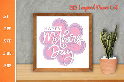 Happy Mothers Day 9 - 3D Layered Paper Cut SVG SVG Slim Studio 