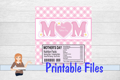 Happy Mother's Day Candy Bar Wrapper 3D Paper Family Creations 