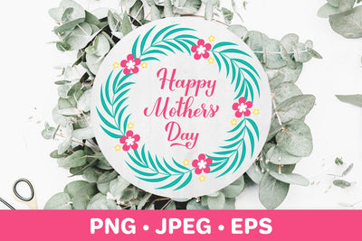 Happy Mothers Day card. Floral round design sublimation Sublimation LaBelezoka 