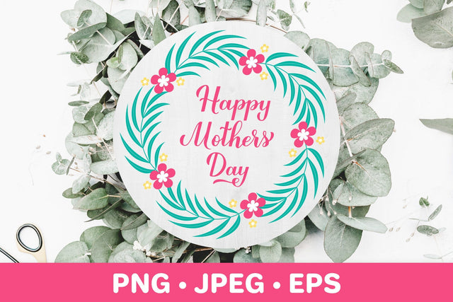 Happy Mothers Day card. Floral round design sublimation Sublimation LaBelezoka 