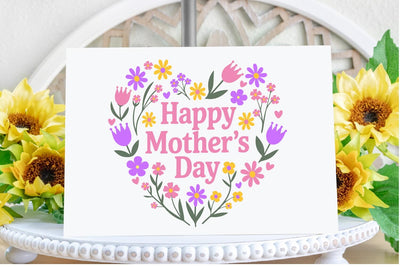 Happy Mother’s Day – Floral Heart SVG Cut File SVG Silhouette School Blog Design Shop 