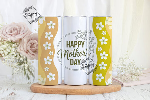 Happy Mother's Day Floral Tumbler Wrap Sublimation sassyprint 