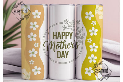 Happy Mother's Day Floral Tumbler Wrap Sublimation sassyprint 