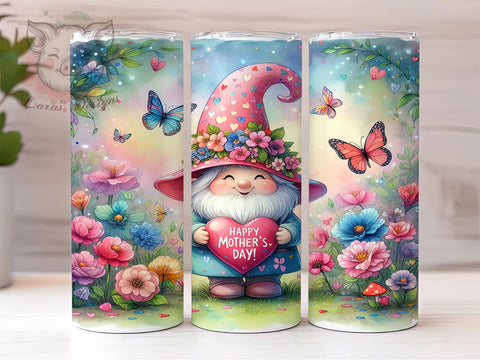 Happy Mother's Day, Gnome Tumbler Wrap, 20oz Tumbler Design, Mother's Day Gifts, Cute Gnome Art, Custom Sublimation, Unique Drinkware Sublimation Lara' s Designs 