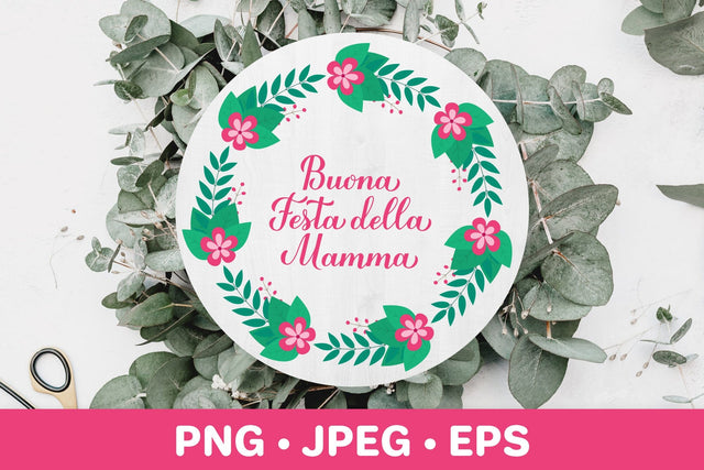 Happy Mothers Day in Italian. Round sign Sublimation design Sublimation LaBelezoka 