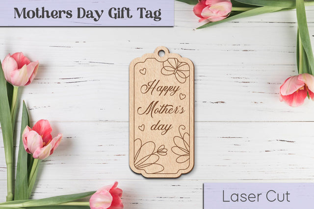 Happy Mothers day laser cut, Mom gift tag svg SVG AnastasiyaArtDesign 