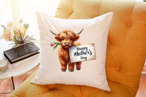Happy Mother's Day of Highland Cow Sublimation designartist 