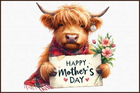 Happy Mother's Day of Highland Cow Sublimation designartist 