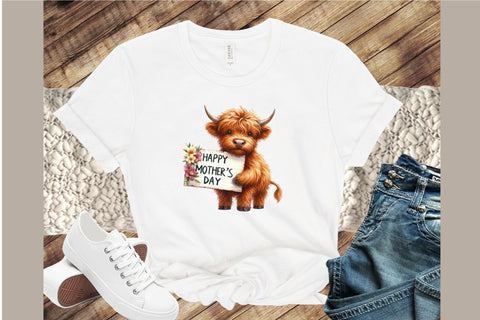 Happy Mother's Day of Highland Cow Sublimation designartist 
