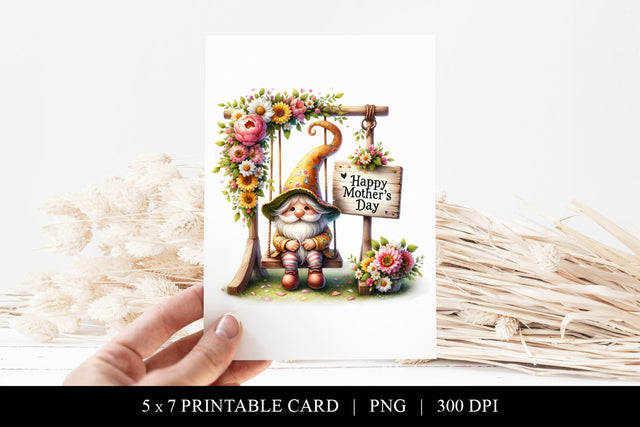 Happy Mother's Day Printable 5 x 7 Card Sublimation BijouBay 