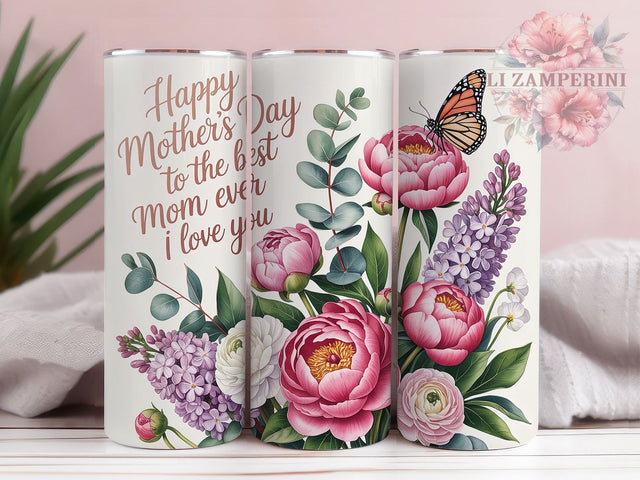 Happy Mother’s Day Seamless 20oz Tumbler, Best Mom Ever Tumbler, Sublimation Wrap, 20oz Tumbler Design, Mother’s Day Gift, PNG Tumbler Wrap, Mom Quote Sublimation Li Zamperini 