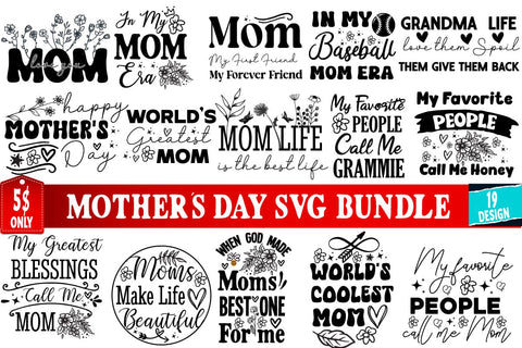 Happy Mother’s Day SVG Design, Mother’s Day SVG Bundle, Best Mom Ever, Mom Life SVG, Mama Quote, Funny Mom SVG, Floral Mom Clipart, Mother’s Day Shirt Design, Mom Sublimation PNG SVG BlackCatsMedia 