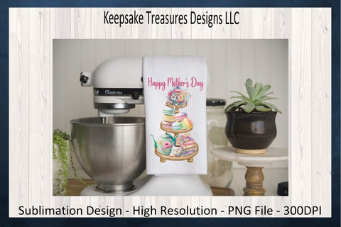 Happy Mother's Day Tiered Tray, Tea Time Tiered Tray, PNG Sublimation Design, Digital Download, Mother's Day Cards, Mother's Day Gift Ideals Sublimation Keepsake Treasures Designs LLC. 