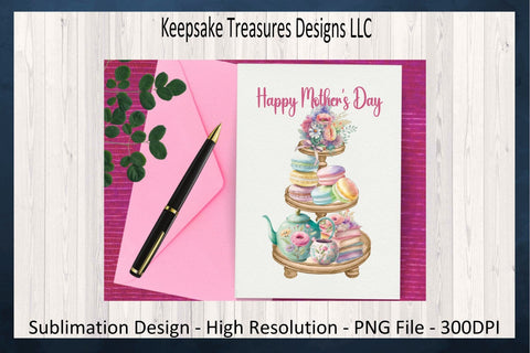 Happy Mother's Day Tiered Tray, Tea Time Tiered Tray, PNG Sublimation Design, Digital Download, Mother's Day Cards, Mother's Day Gift Ideals Sublimation Keepsake Treasures Designs LLC. 