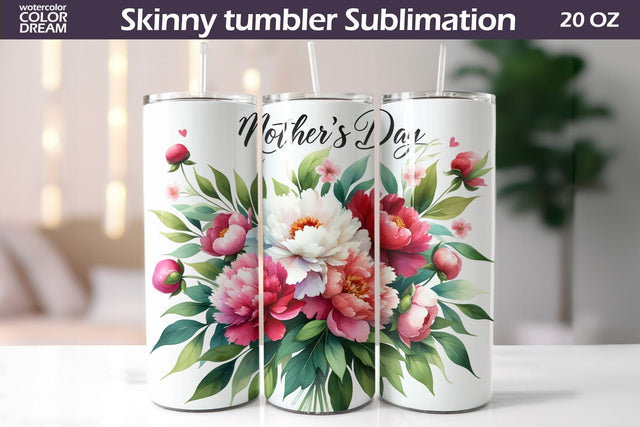Happy Mother's Day Tumbler | Mother's Day Flowers Tumbler Sublimation WatercolorColorDream 