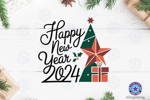 Happy new year 2024, Christmas Quote SVG Design, Christmas Sublimation T-shirt SVG FiveStarCrafting 
