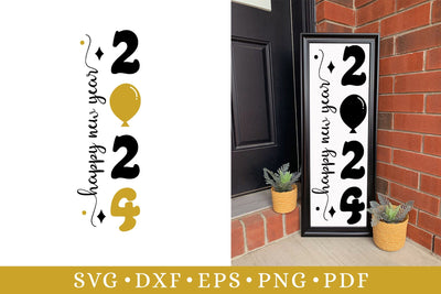 Happy New Year 2024 Porch Sign SVG SVG CraftLabSVG 