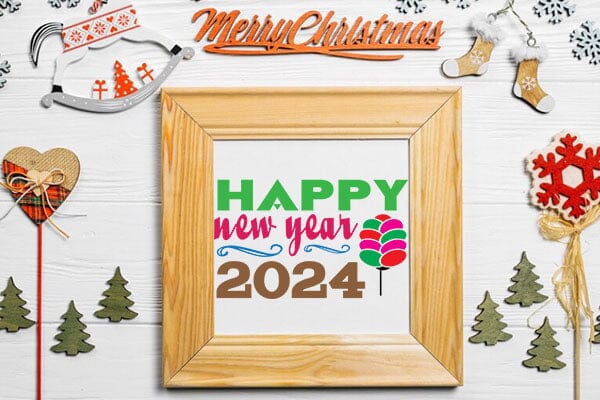 happy new year 2024 SVG Angelina750 